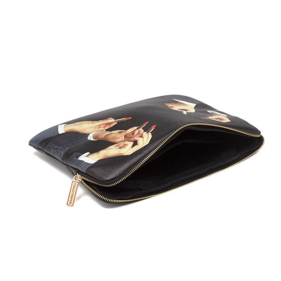 Seletti: Laptop Bag Toiletpaper Lipsticks Black
