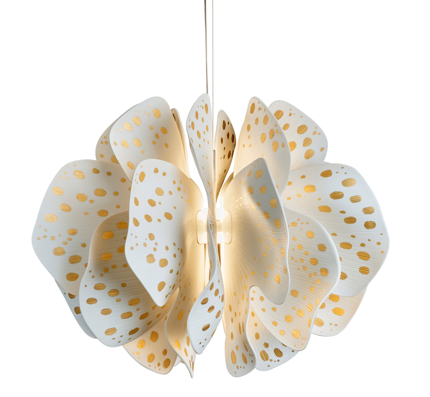 Lladró: Nightbloom Hanging Lamp Gold 60cm