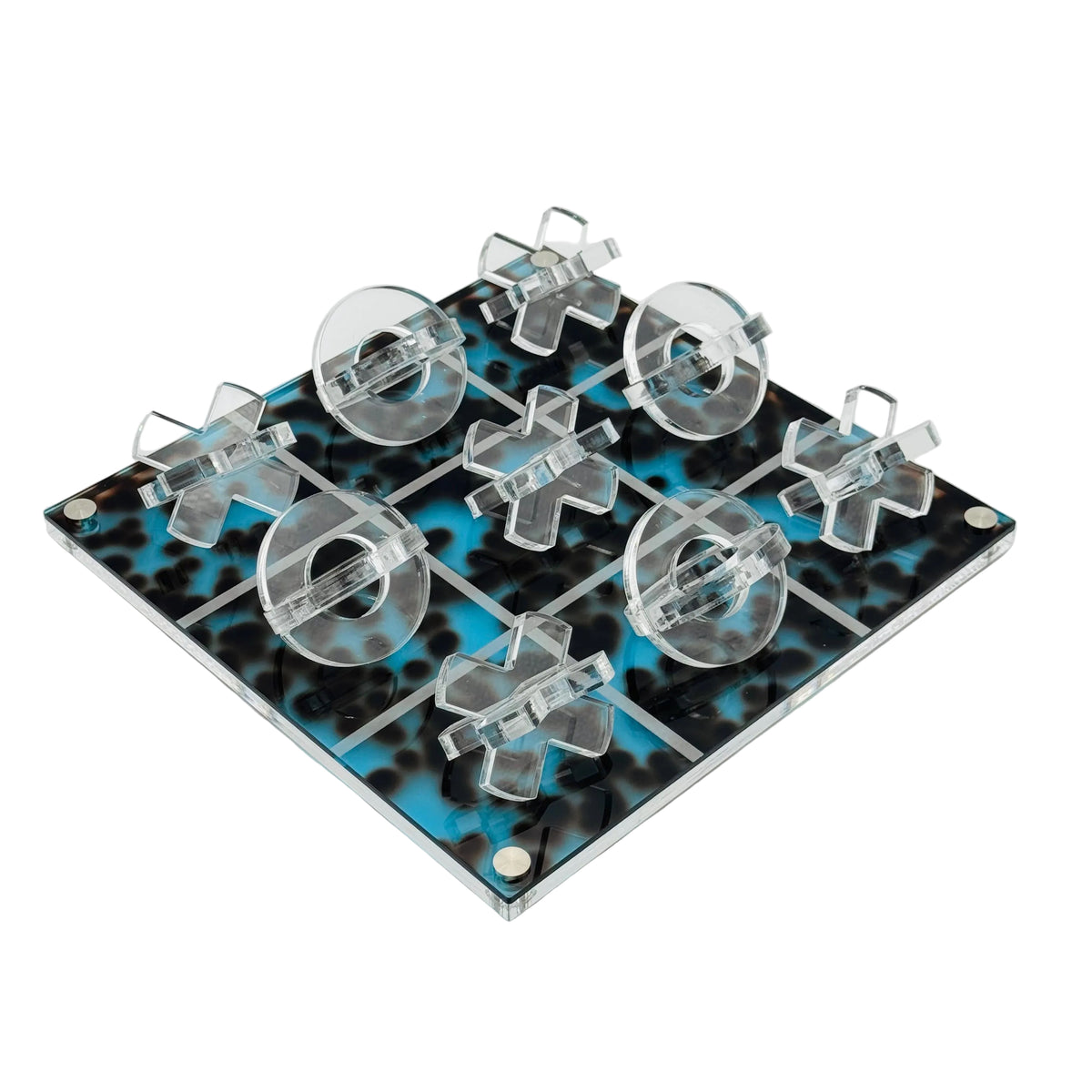 Luxe Dominoes: La Vieja 3D Carey Blue Tic Tac Toe