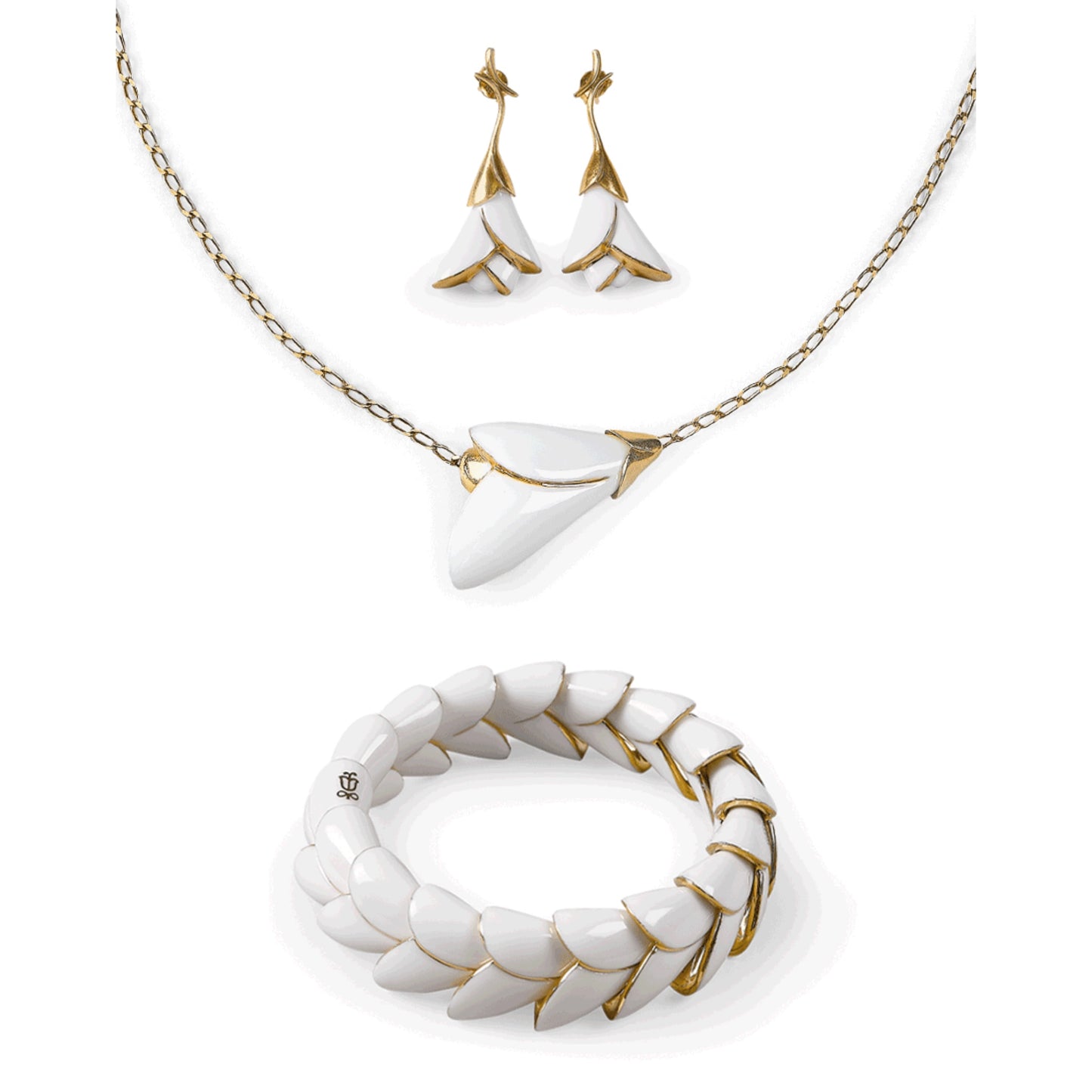 Lladró Jewelry: Heliconia White Bracelet.