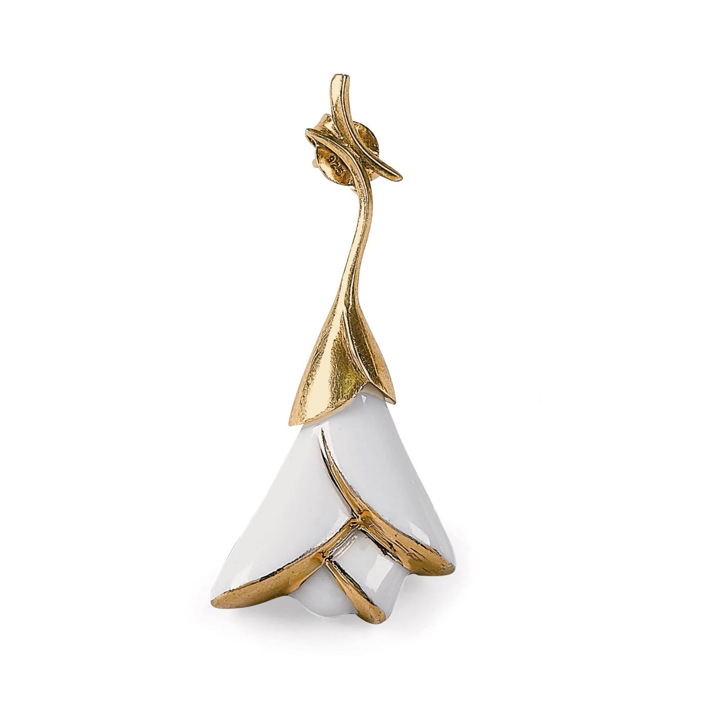 Lladró Jewelry: Heliconia Short White Earring.