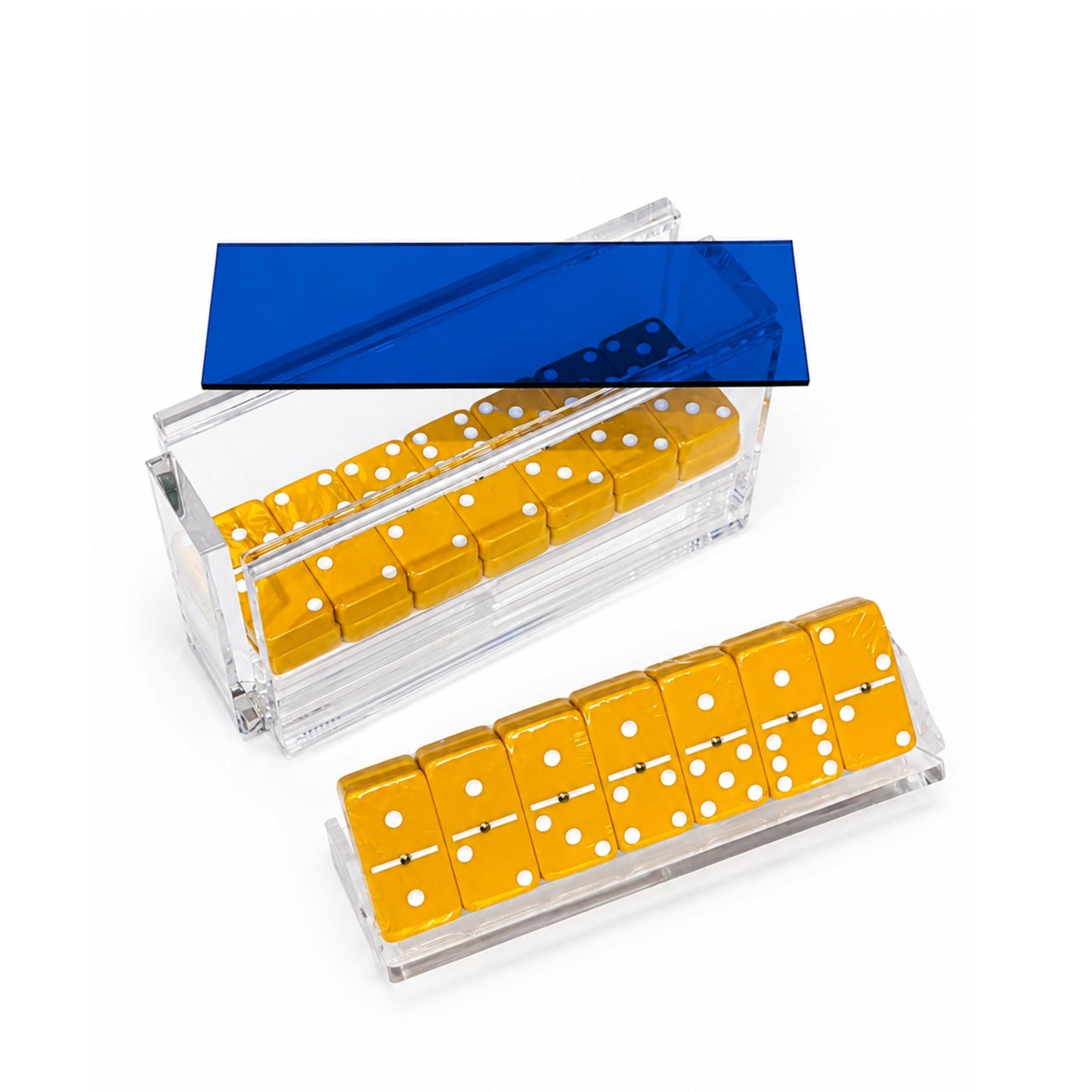 Luxe Dominoes: El Catire Blue with Matching Racks