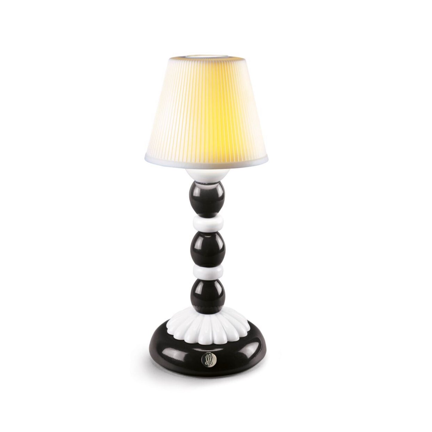 Lladró: Firefly Collection. Palm Firefly Table Lamp Black and White