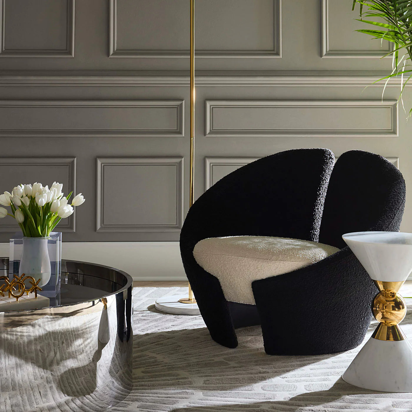 JONATHAN ADLER: MARAIS LOUNGE CHAIR OLYMPUS EBONY
