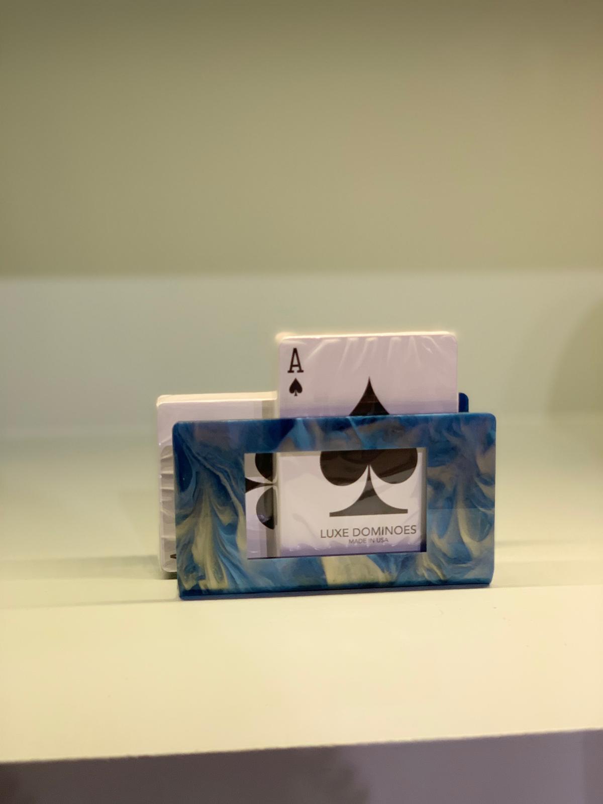 Luxe Dominoes: “El Caddi” Blue Swirl