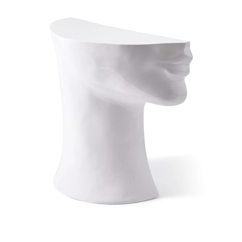 Polspotten: Head Side Table in White – Left Bottom