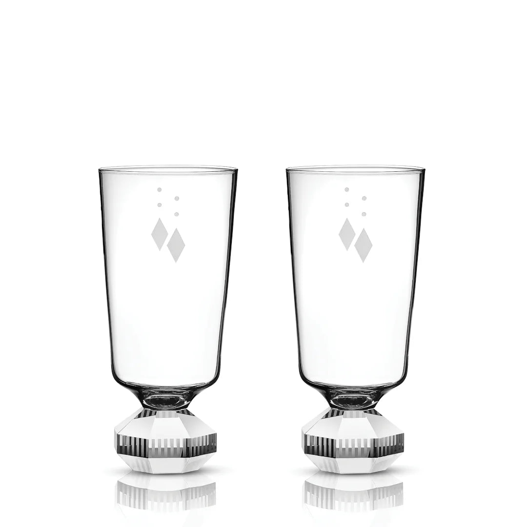 Reflections: Chelsea Tall Crystal Glass set of 2 Clear/ Clear