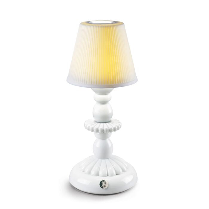 Lladró: Firefly Collection. Lotus Firefly Table Lamp White