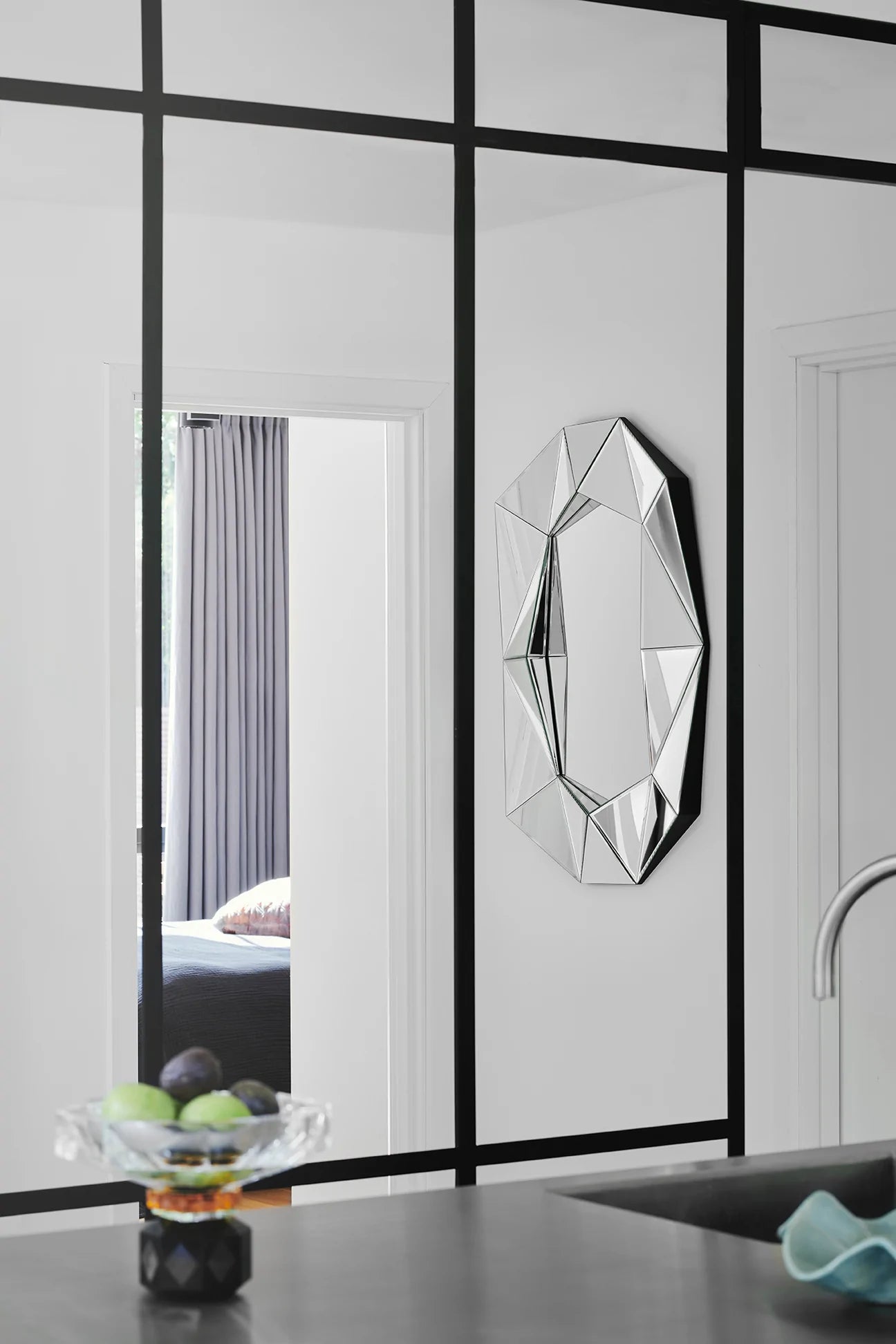 Reflections: Diamond Mirror Large Silver