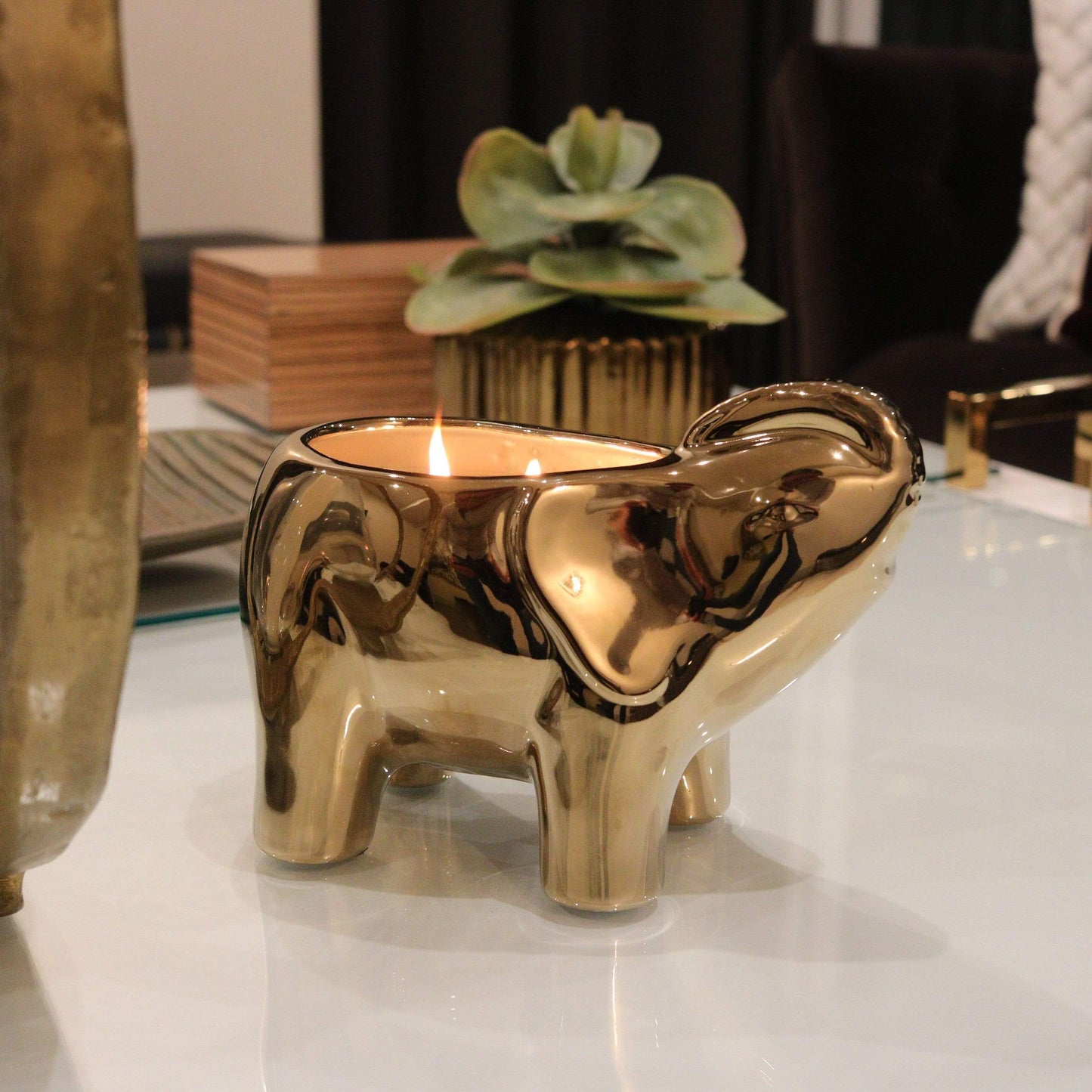 Thompson Ferrier Gold Elephant Candle