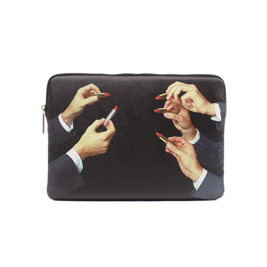 Seletti: Laptop Bag Toiletpaper Lipsticks Black