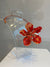 De la Fuentes: Collar Flor con Piedras Rojo