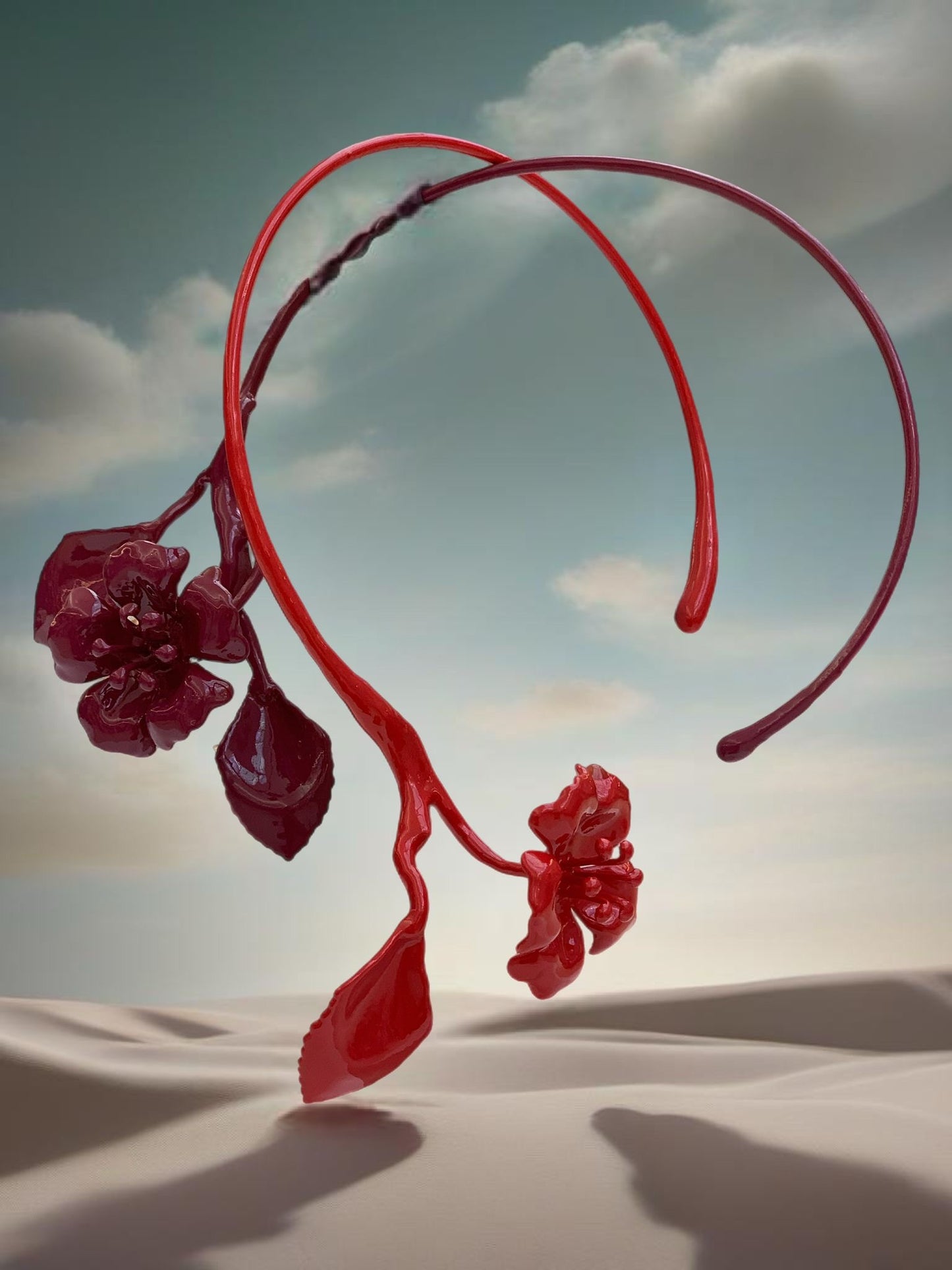 FDLF: Collar flor + hoja Roja
