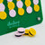 Luxe Dominoes: “El Cuatro” Solid Green Connect Four Game