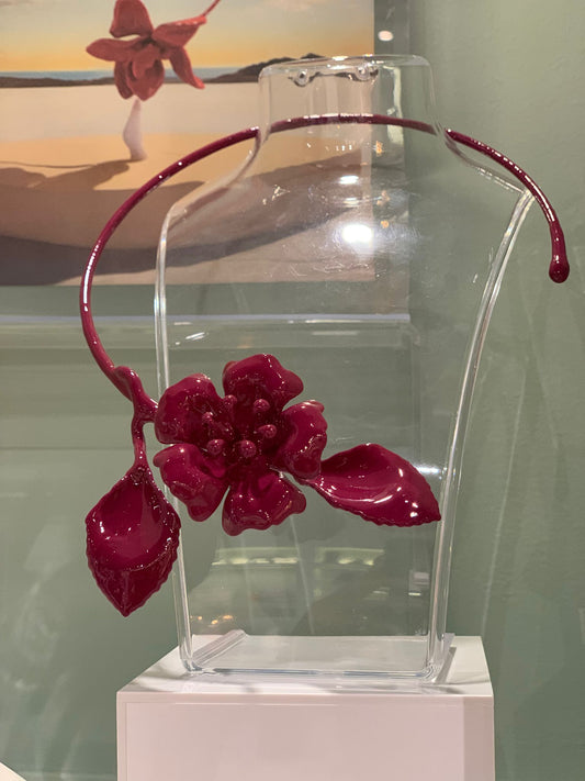 FDLF: Collar flor + hoja Burgundy
