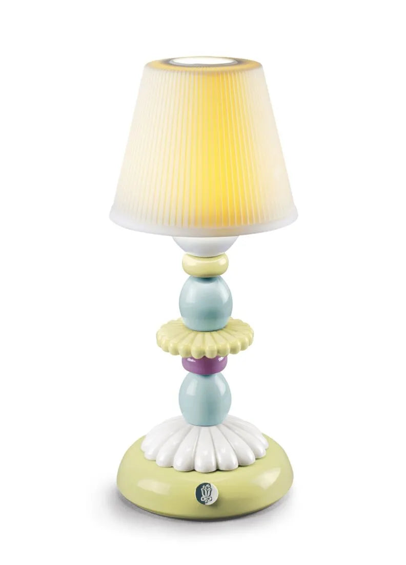 Lladró: Lotus Firefly Table Lamp. Green and Blue