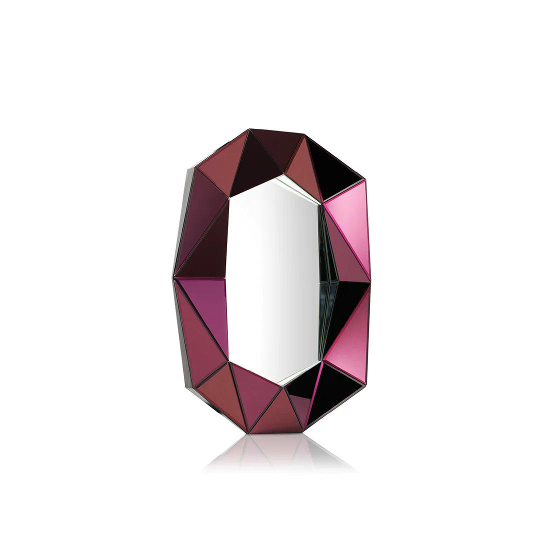 Reflections: Diamond Small Mirror Burgundy