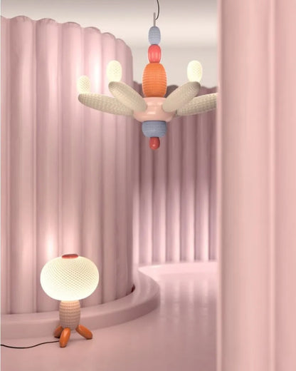 Lladró: Soft blown table lamp. Pink
