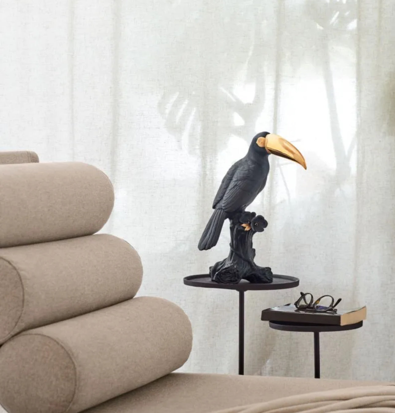 Lladró: Toucan Sculpture. Black and Gold. Limited Edition