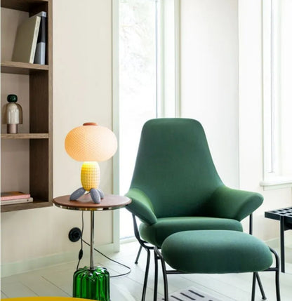 Lladró: Soft blown table lamp. Yellow