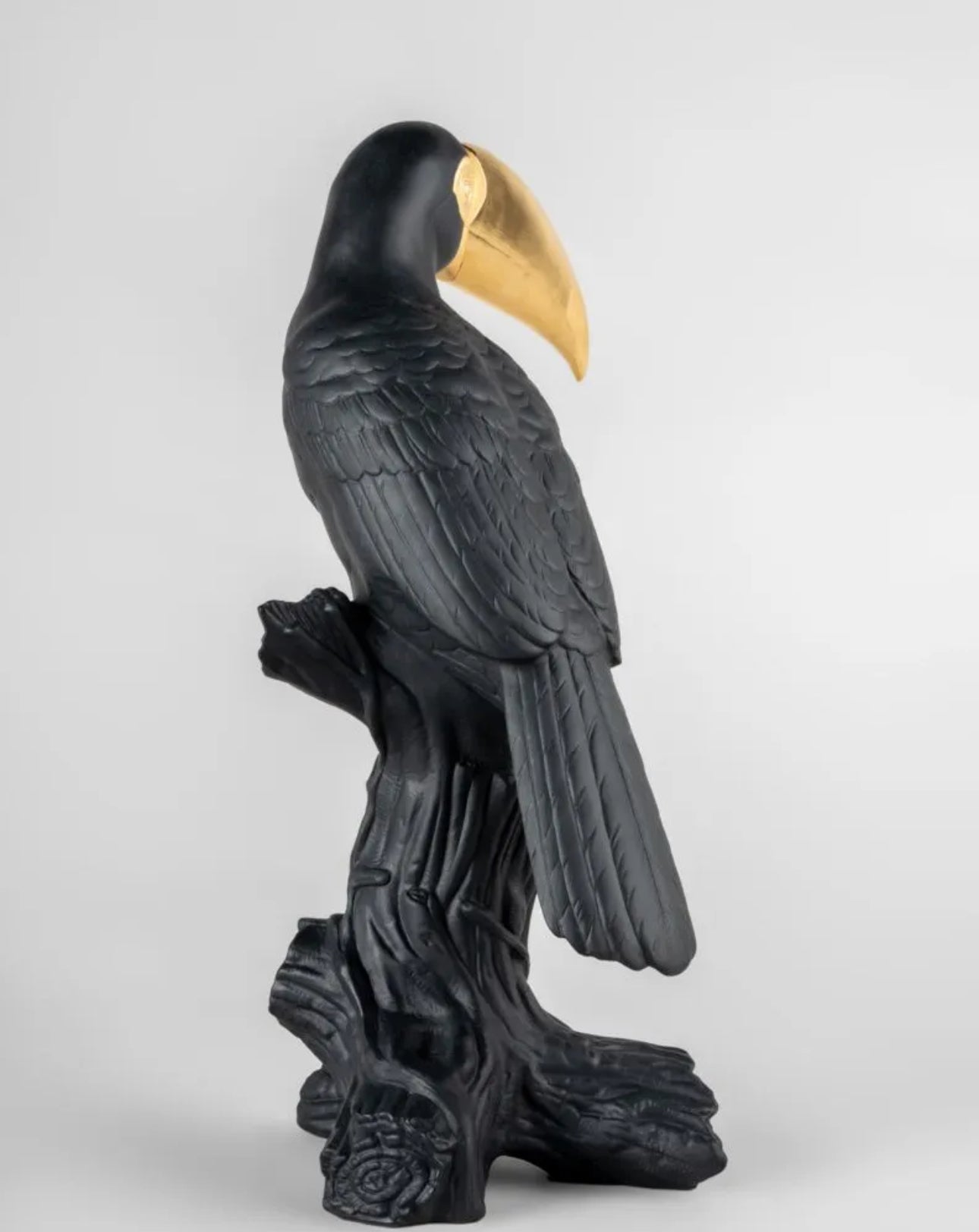 Lladró: Toucan Sculpture. Black and Gold. Limited Edition