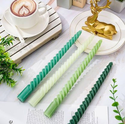 LDV Spiral Tapper Candles Green