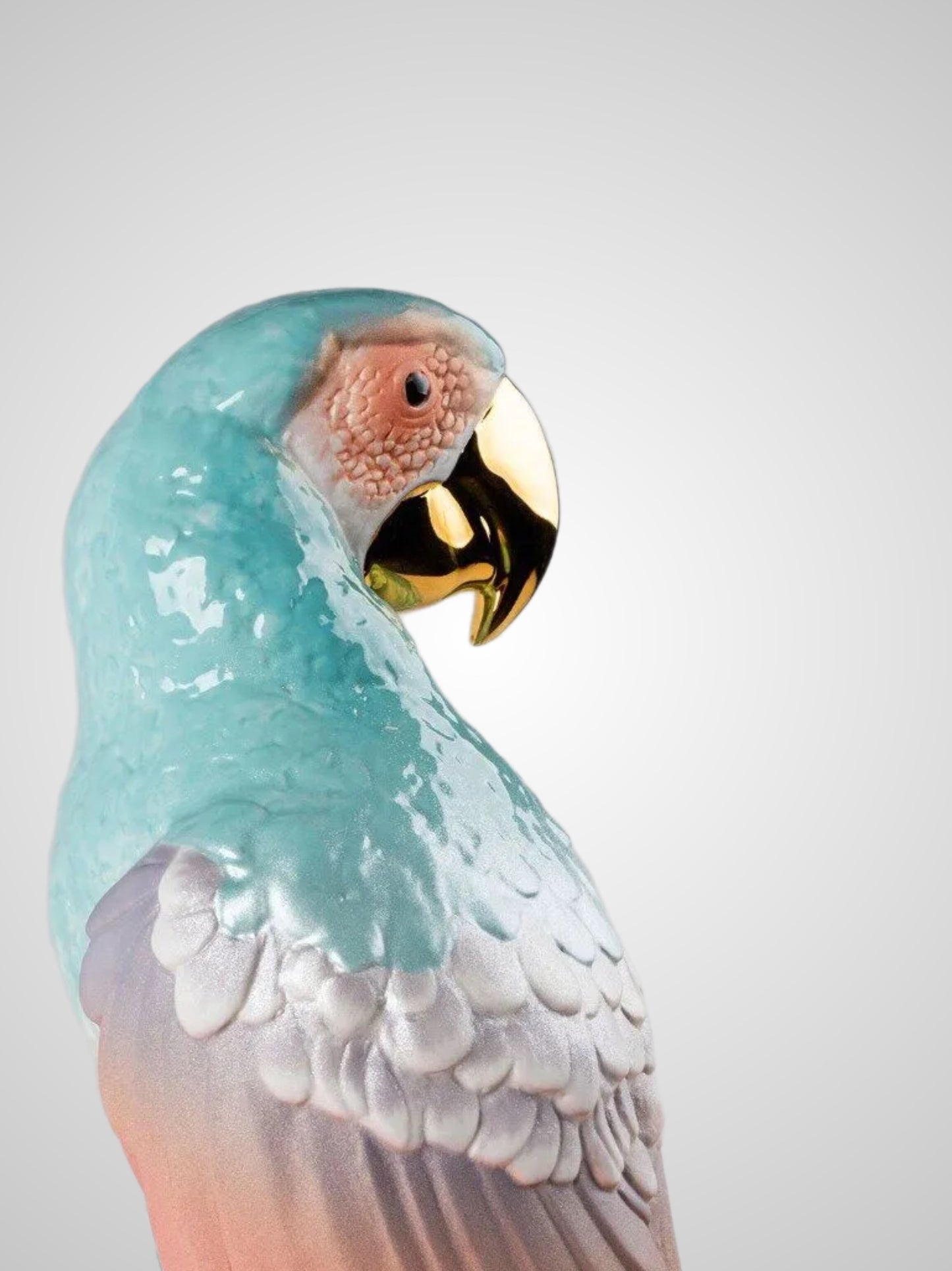 Lladró: Macaw Bird Vase. Red