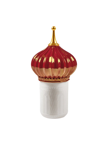 Lladró: North Tower Candle 1001 Lights (ruby). Night Approaches Scent.