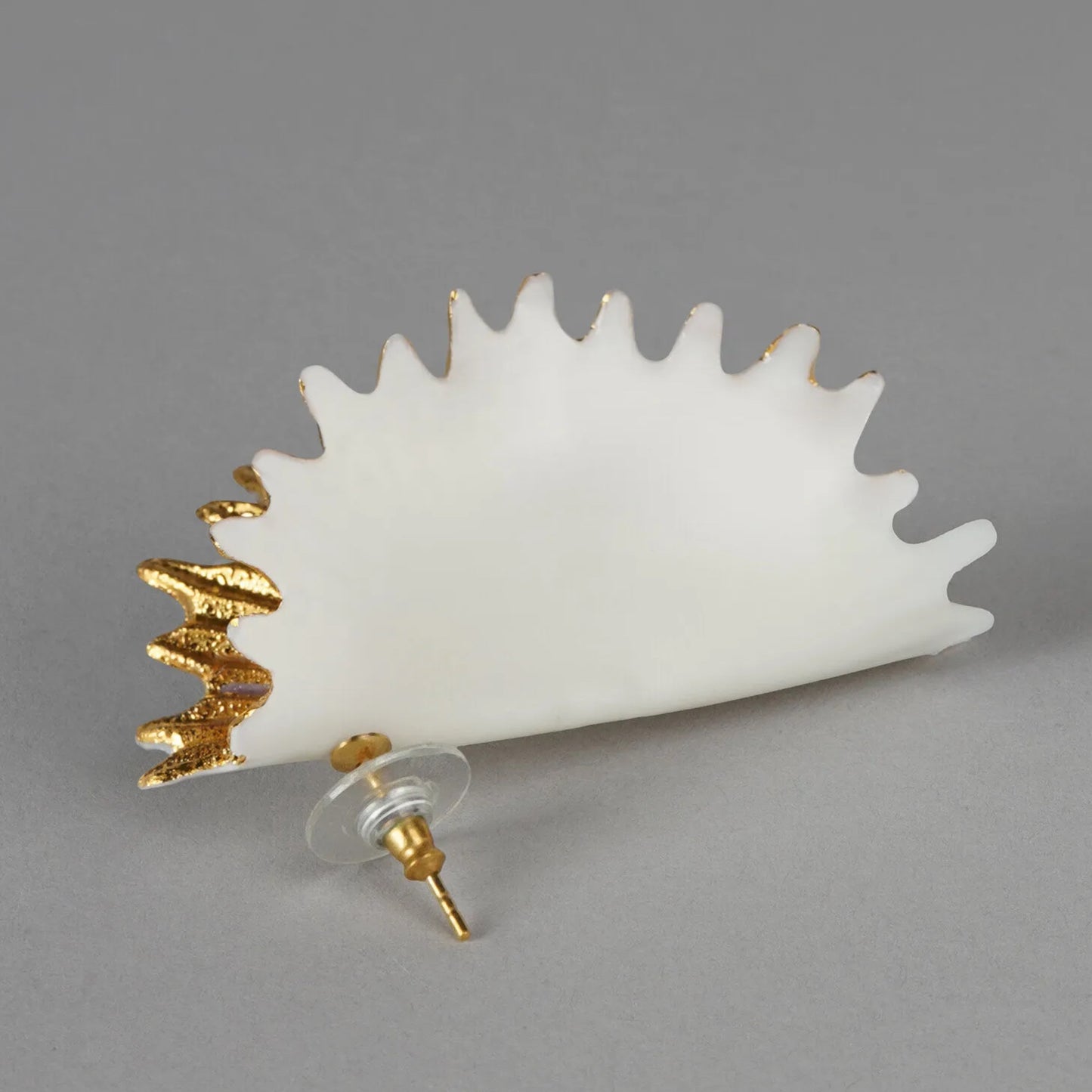 Lladró Jewelry: Actinia Big Earring. Golden luster.