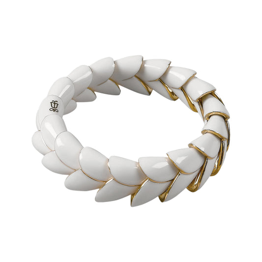 Lladró Jewelry: Heliconia White Bracelet.