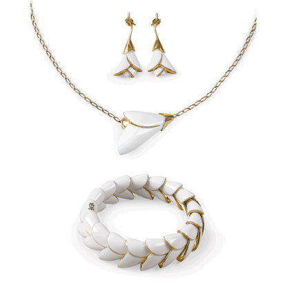 Lladró Jewelry: Heliconia White Bracelet.