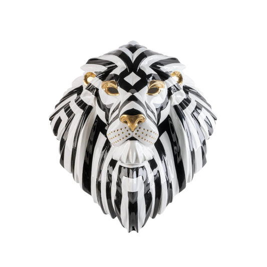 Lladró: Lion Mask Black and Gold.