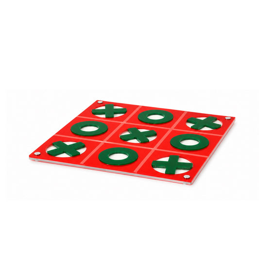 Luxe Dominoes: La Vieja 2D Solid Red Tic Tac Toe