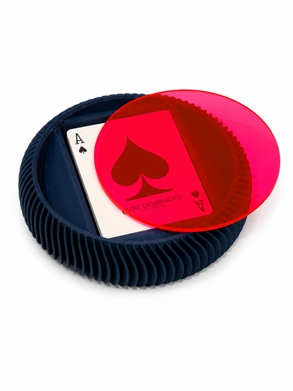 LUXE DOMINOES: LA REDONDA BLUE/ NEON PINK LID