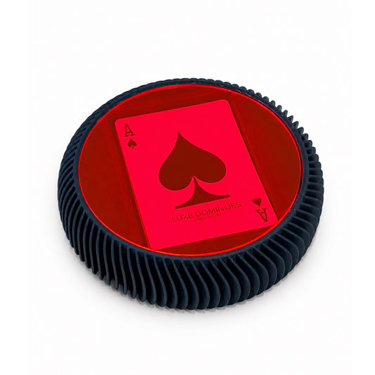 LUXE DOMINOES: LA REDONDA BLUE/ NEON PINK LID