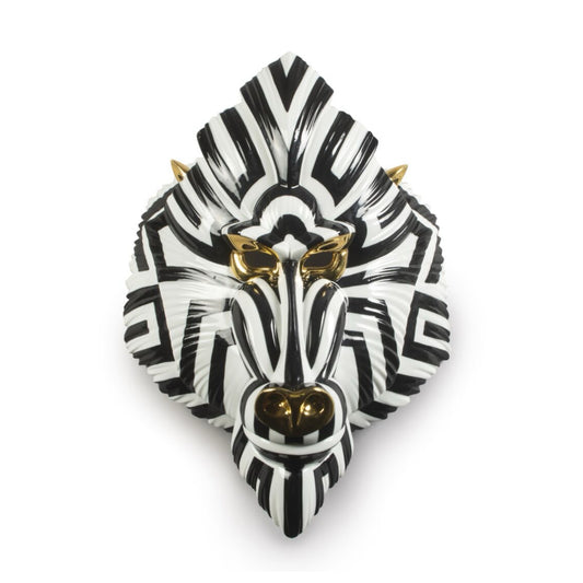 Lladró: Mandrill Mask Black and Gold
