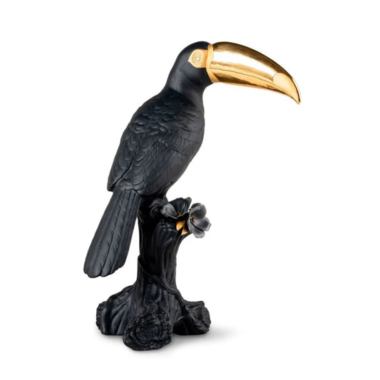 Lladró: Toucan Sculpture. Black and Gold. Limited Edition