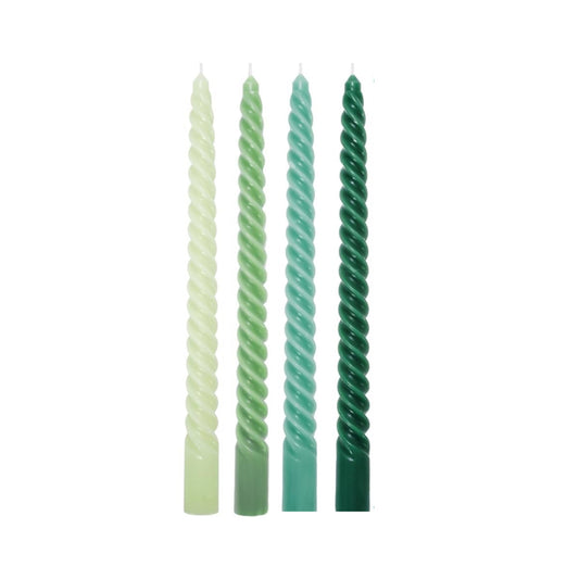 LDV Spiral Tapper Candles Green