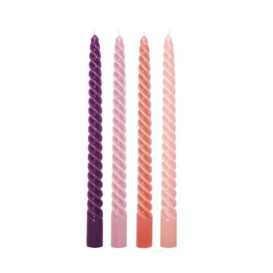 LDV Spiral Tapper Candles Pink