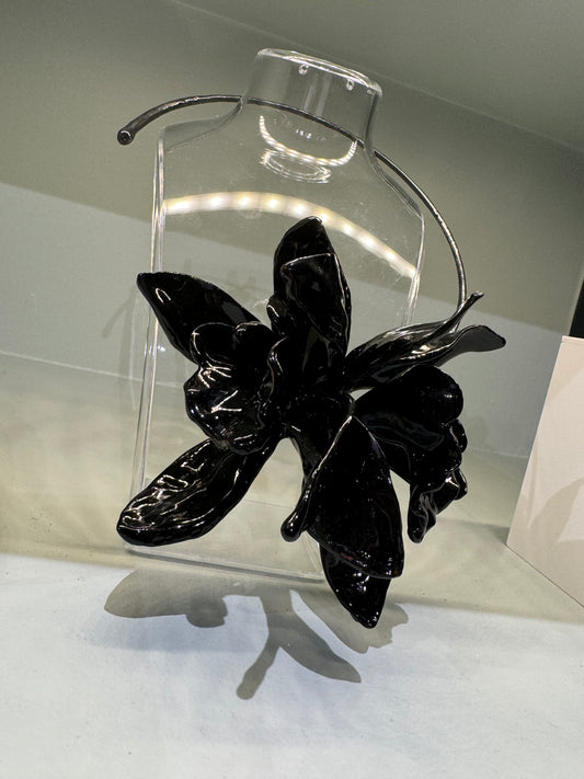 De la Fuentes: Collar Negro 2 flores