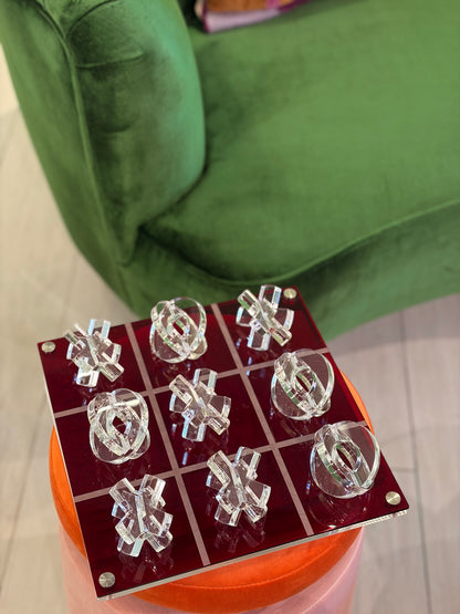 Luxe Dominoes: La Vieja 3D Red Tic Tac Toe