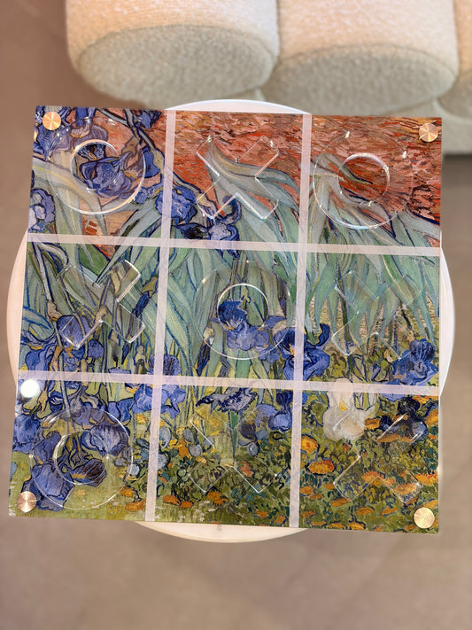 Luxe Dominoes: La Vieja 2D Iris Van Gogh Artwork Tic Tac Toe