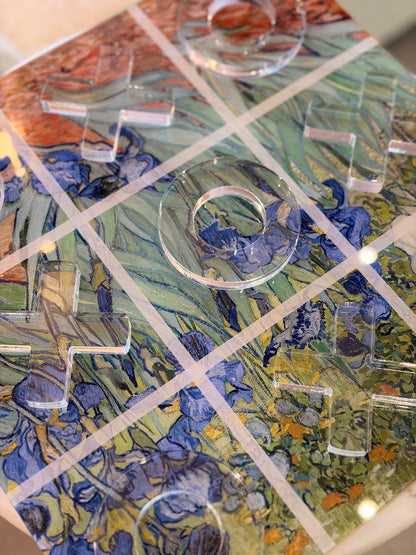 Luxe Dominoes: La Vieja 2D Iris Van Gogh Artwork Tic Tac Toe