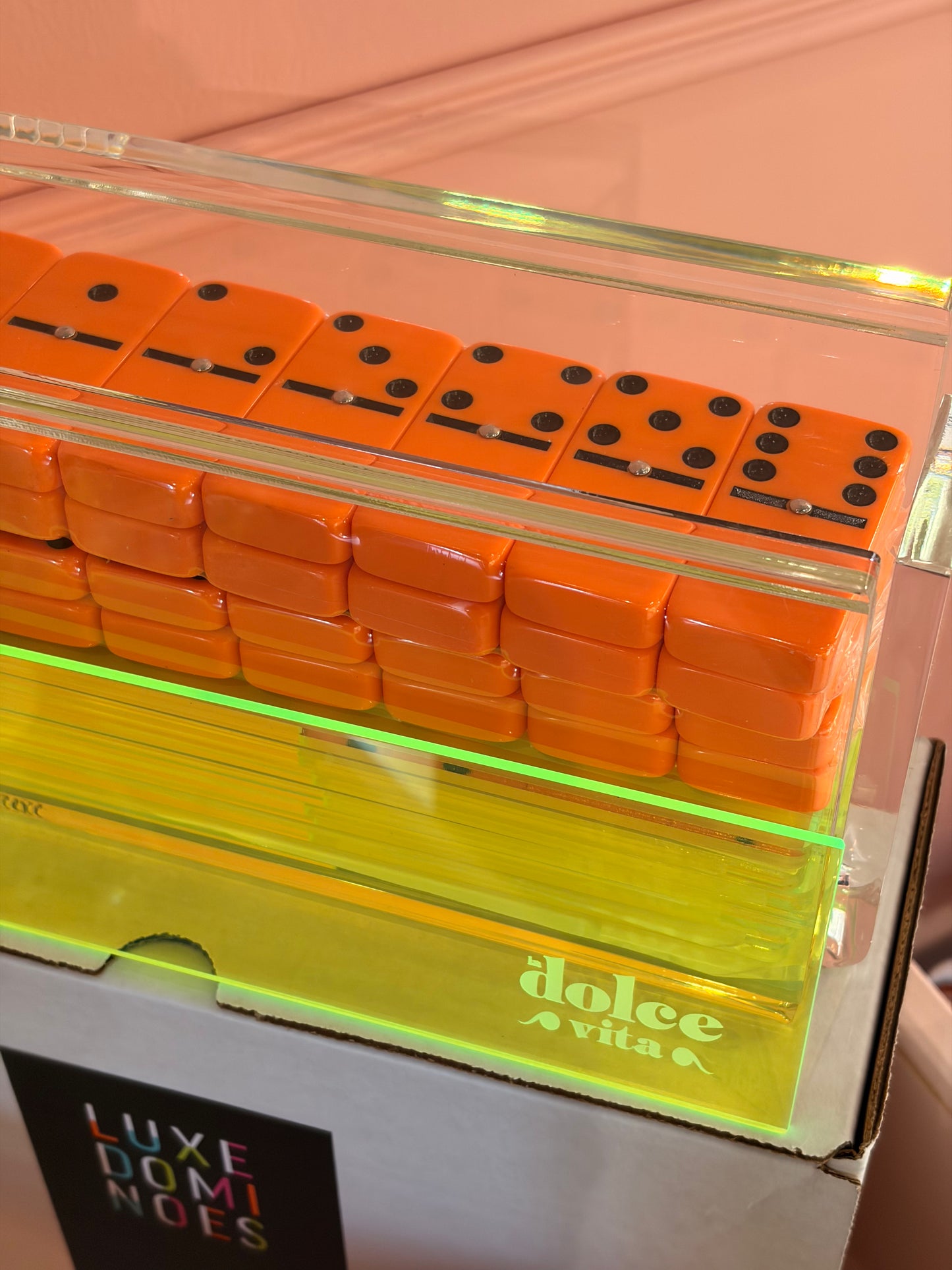 Luxe Dominoes: El Catire Neon Green Matching Racks