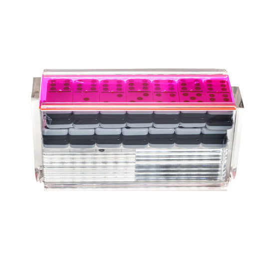 LUXE DOMINOES: EL CATIRE NEON PINK WITH GREEN TILES
