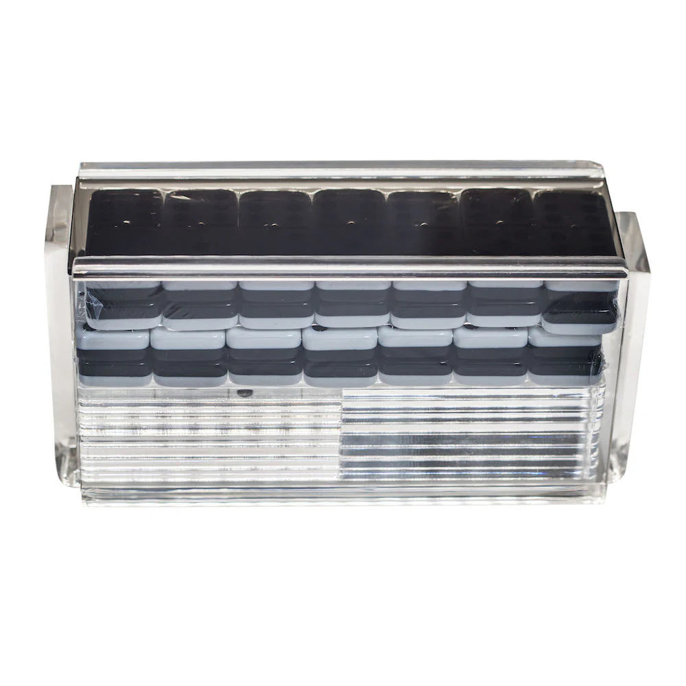 LUXE DOMINOES: EL CATIRE SMOKE WITH RED TILES