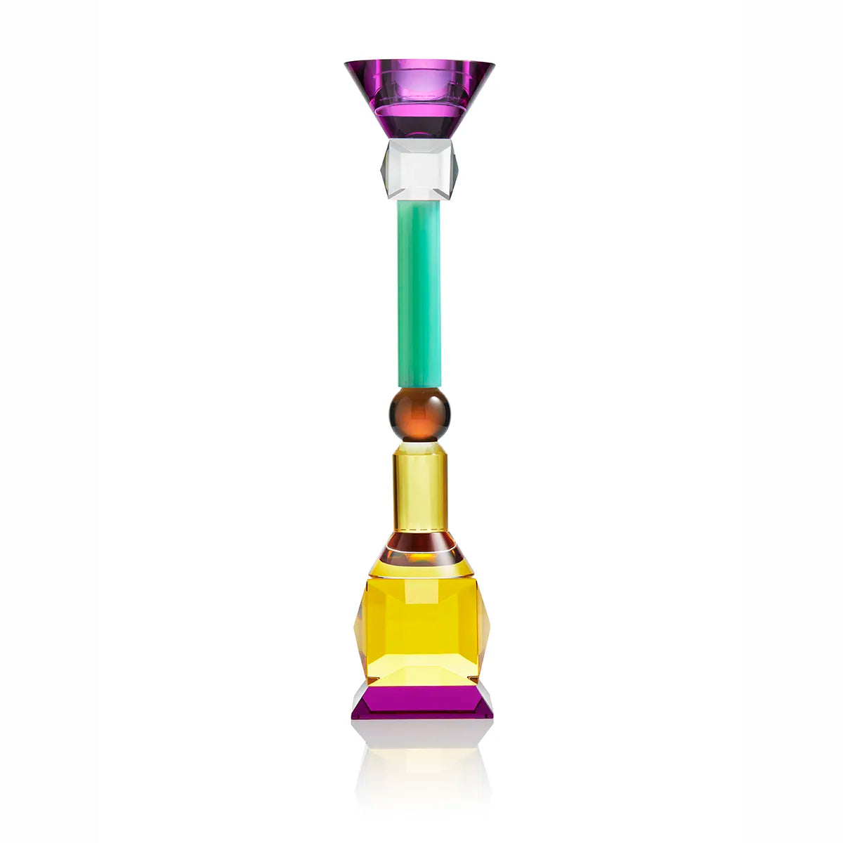 Reflections: Salita Candlestick Purple/ Clear/ Green/ Brown/ Yellow/ Amber/ Red