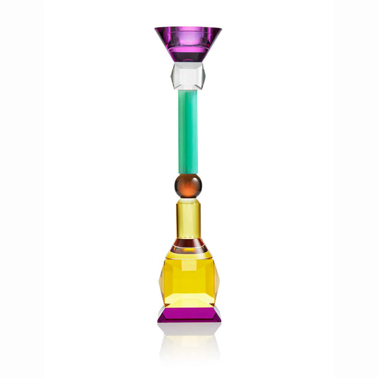 Reflections: Salita Candlestick Purple/ Clear/ Green/ Brown/ Yellow/ Amber/ Red