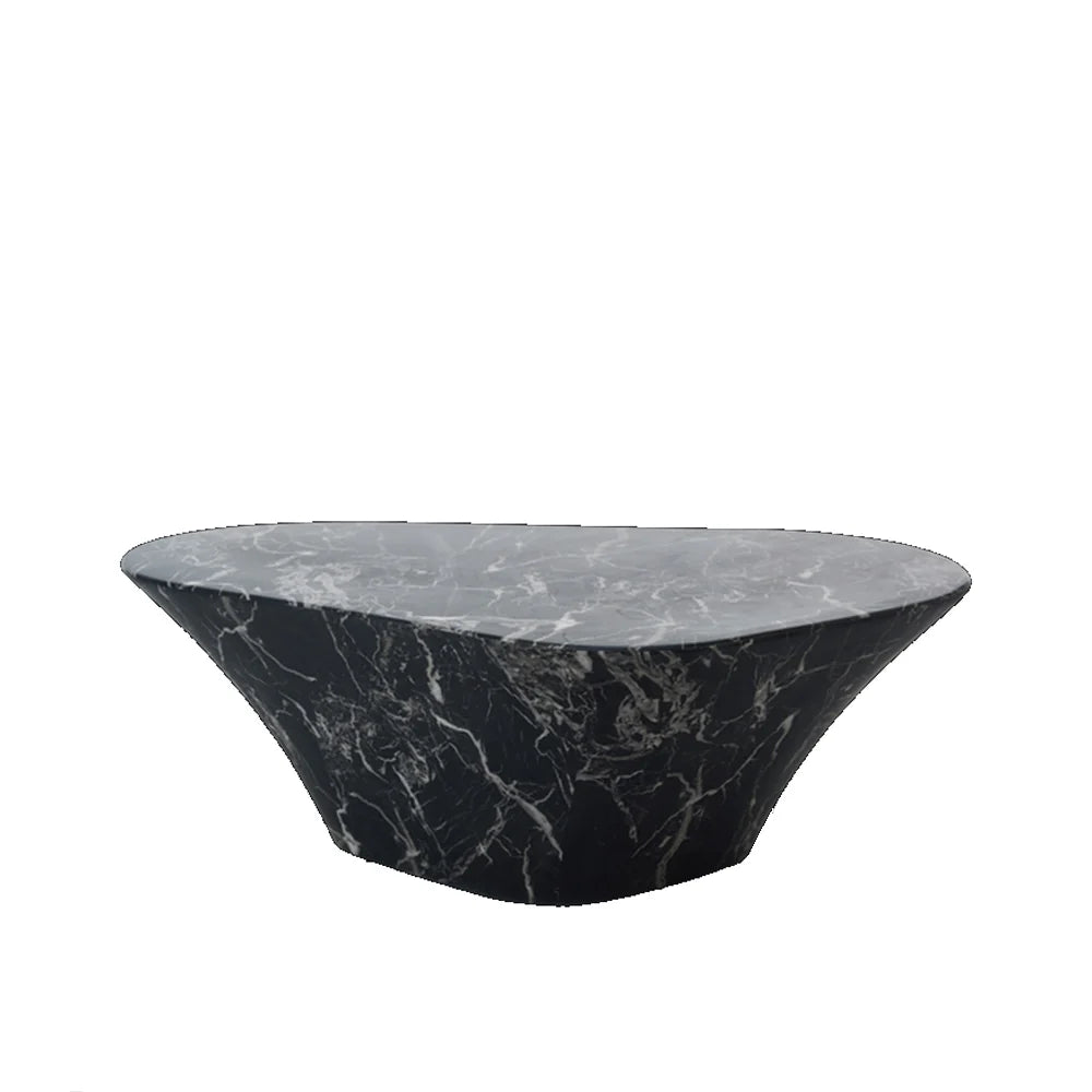 Polspotten: Oval Marble Look Coffee Table Black