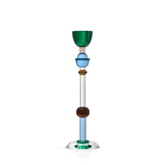 Reflections: Valentin Candle Holder Teal/ Pale Rose/ Blue/ Slate/ Clear/ Brown